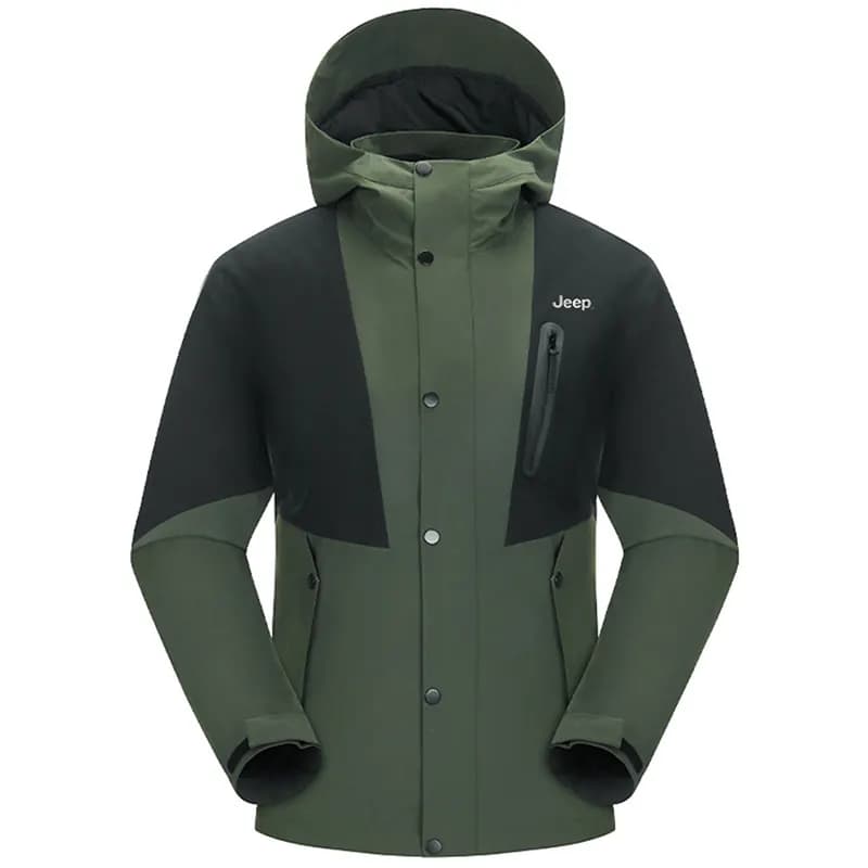 Jeep Hiking Urban Living/Travel/Commuting Water-Resistant Windproof Breathable Windbreaker Jacket Army Green