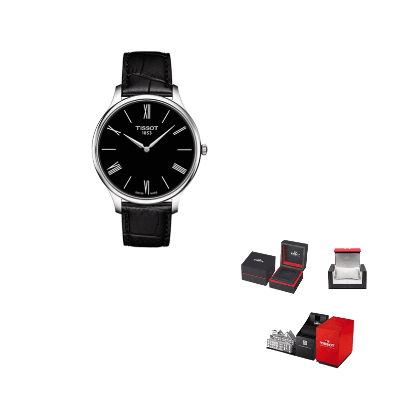 TISSOT Junya Collection Quartz Movement Watch 39mm Black Dial Stainless Steel Case Strap Black dial black strap