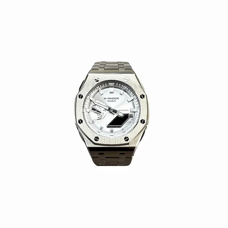 CASIO GA2100 Collection Quartz Movement Watch Silver Dial Серебристый