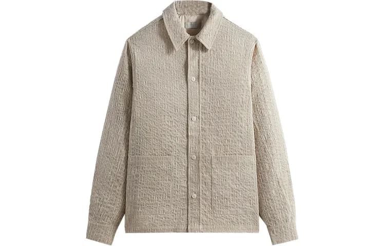 KITH Slub Boucle Boxy Collared Overshirt Canvas Color