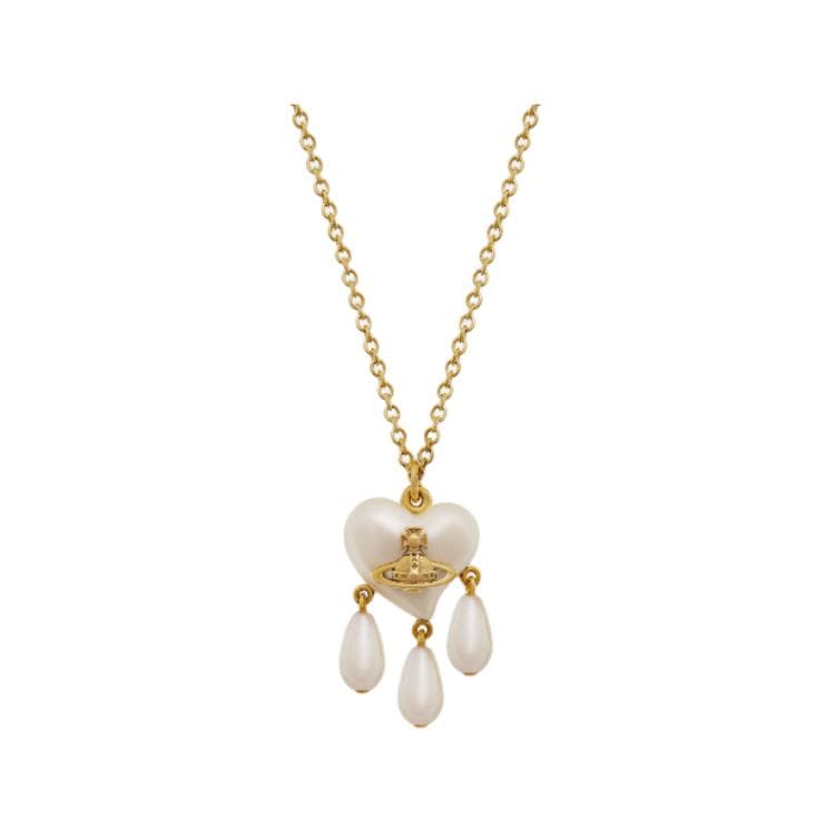 Vivienne Westwood Brass Pendants :Gold/Creamy Rose Pearl Color