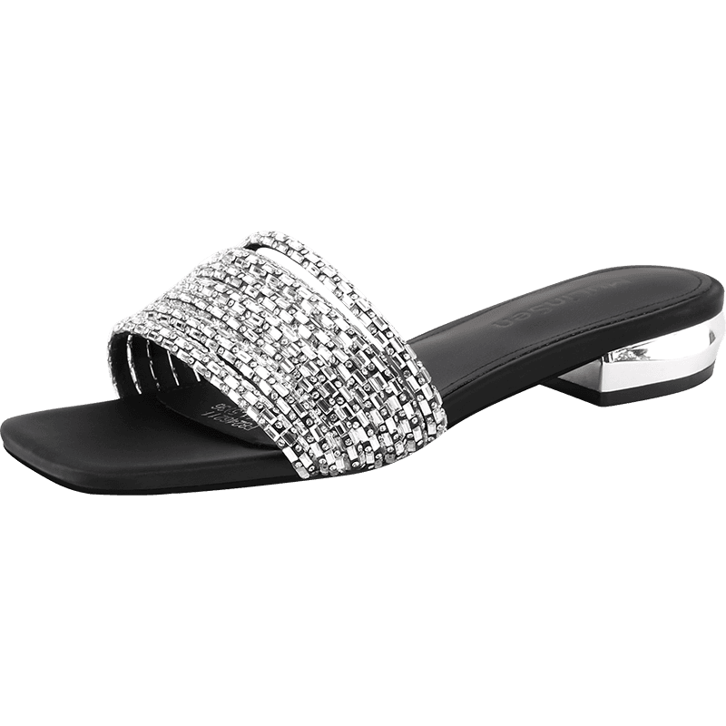 Mulinsen Slip-Resistant Abrasion-Resistant Slide Slippers Black