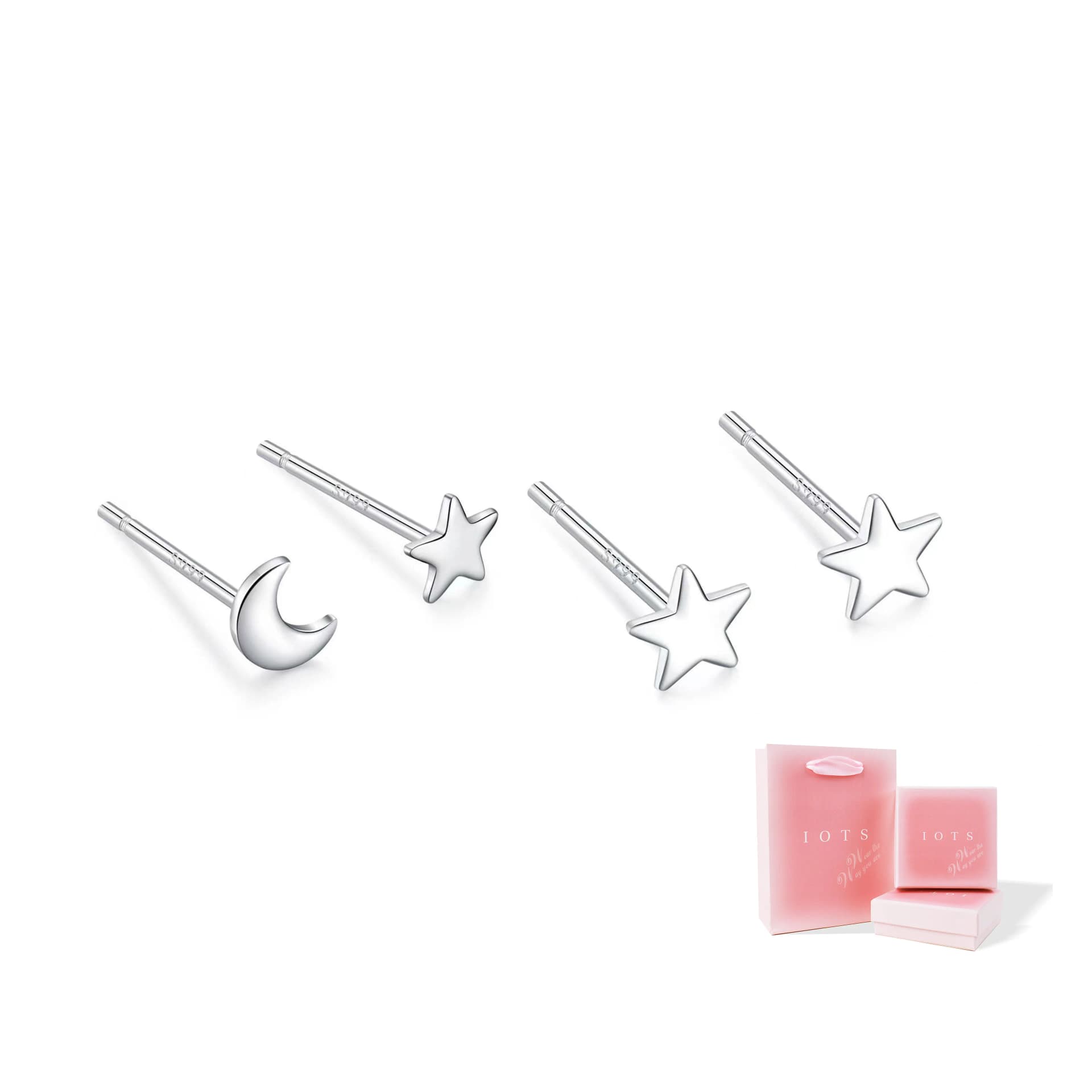 IOTS S999 Stud Earrings Set of earrings 1【S999 Silver】