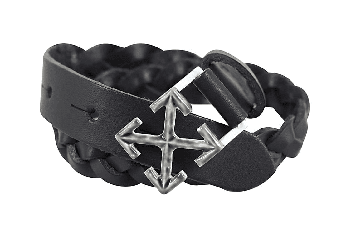 OFF WHITE Woven Arrow Cuff Bracelet Black