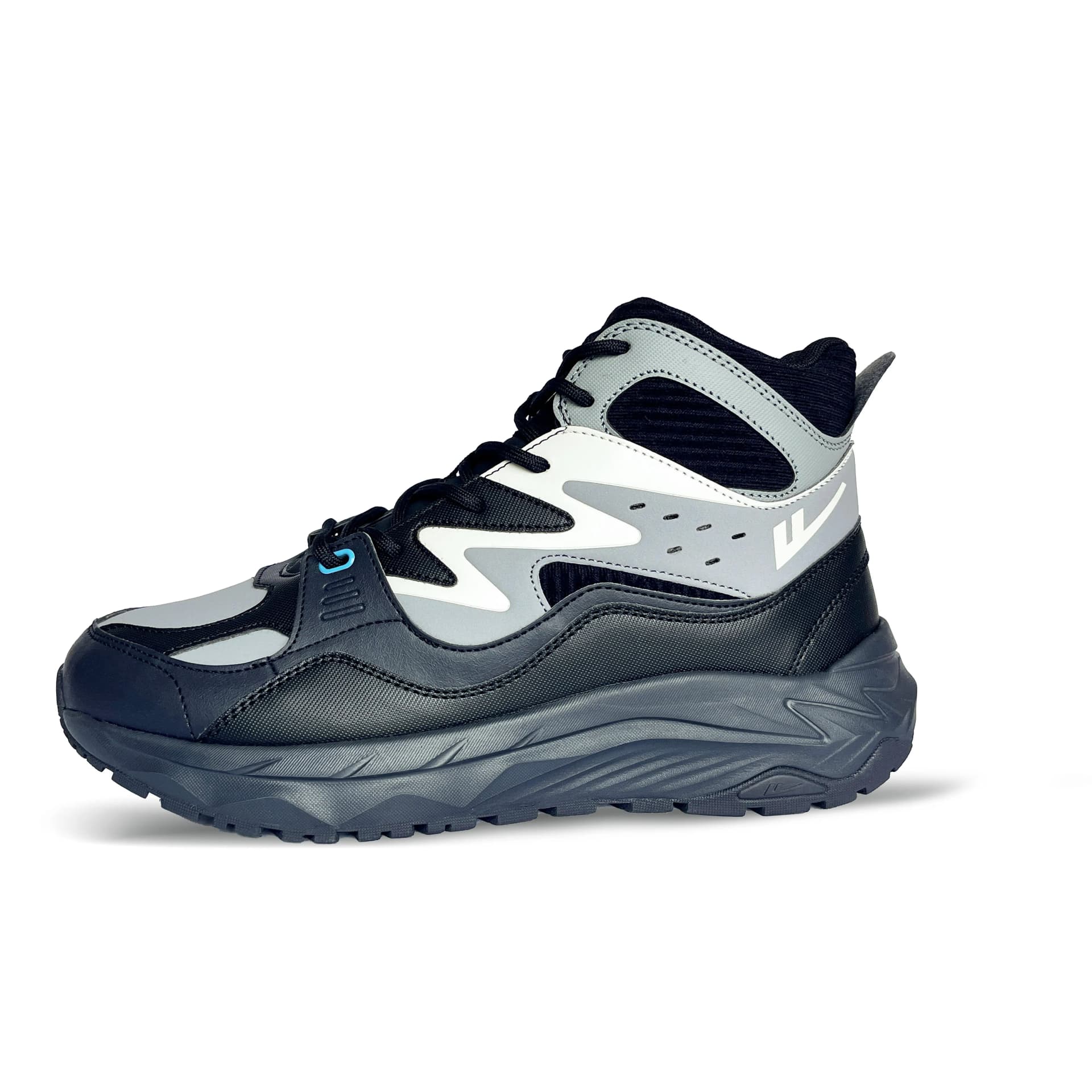 Warrior Trendy Versatile Comfortable Wear-Resistant Slip-Resistant Height Increasing High-Top Black Gray