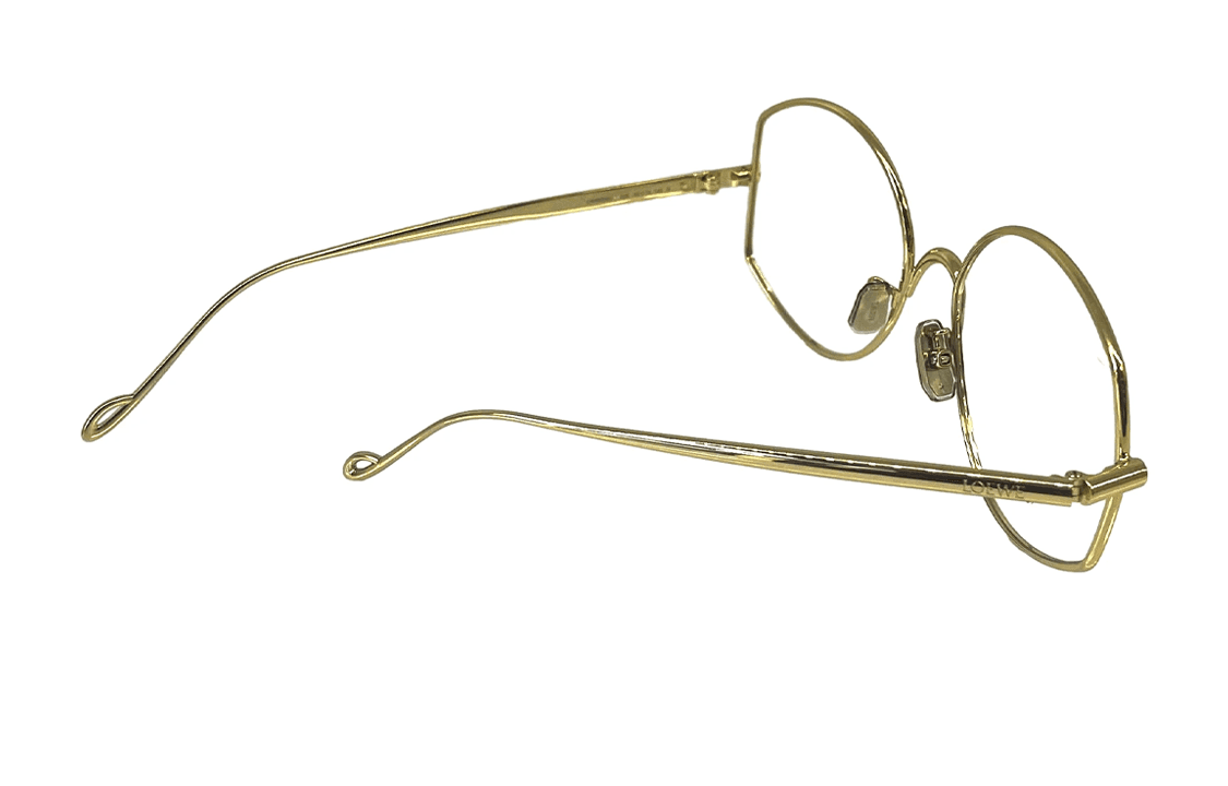 LOEWE Metal Irregular Shape Eyeglass Frames Gold