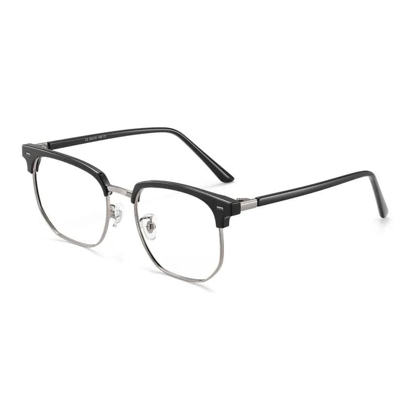 Morakot Alloy TR/Memory Plastic Browline Eyeglass Frames Black Gunmetal Frame