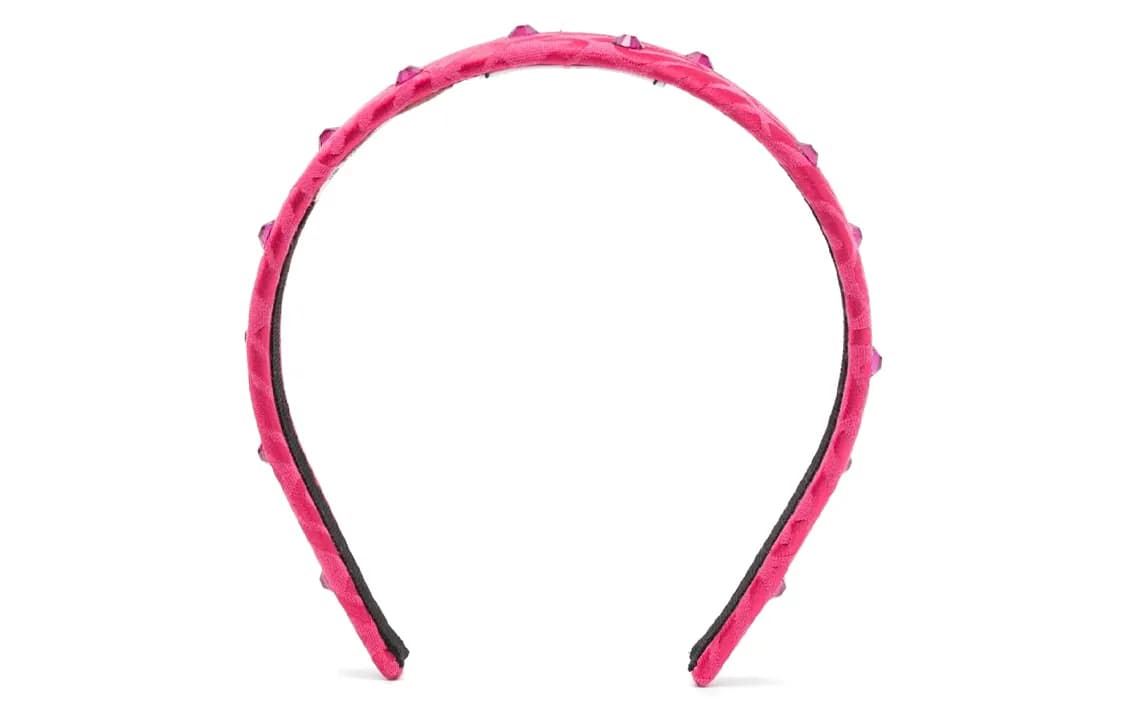 MOSCHINO Crystalembellished Jacquard Headband Rose Red
