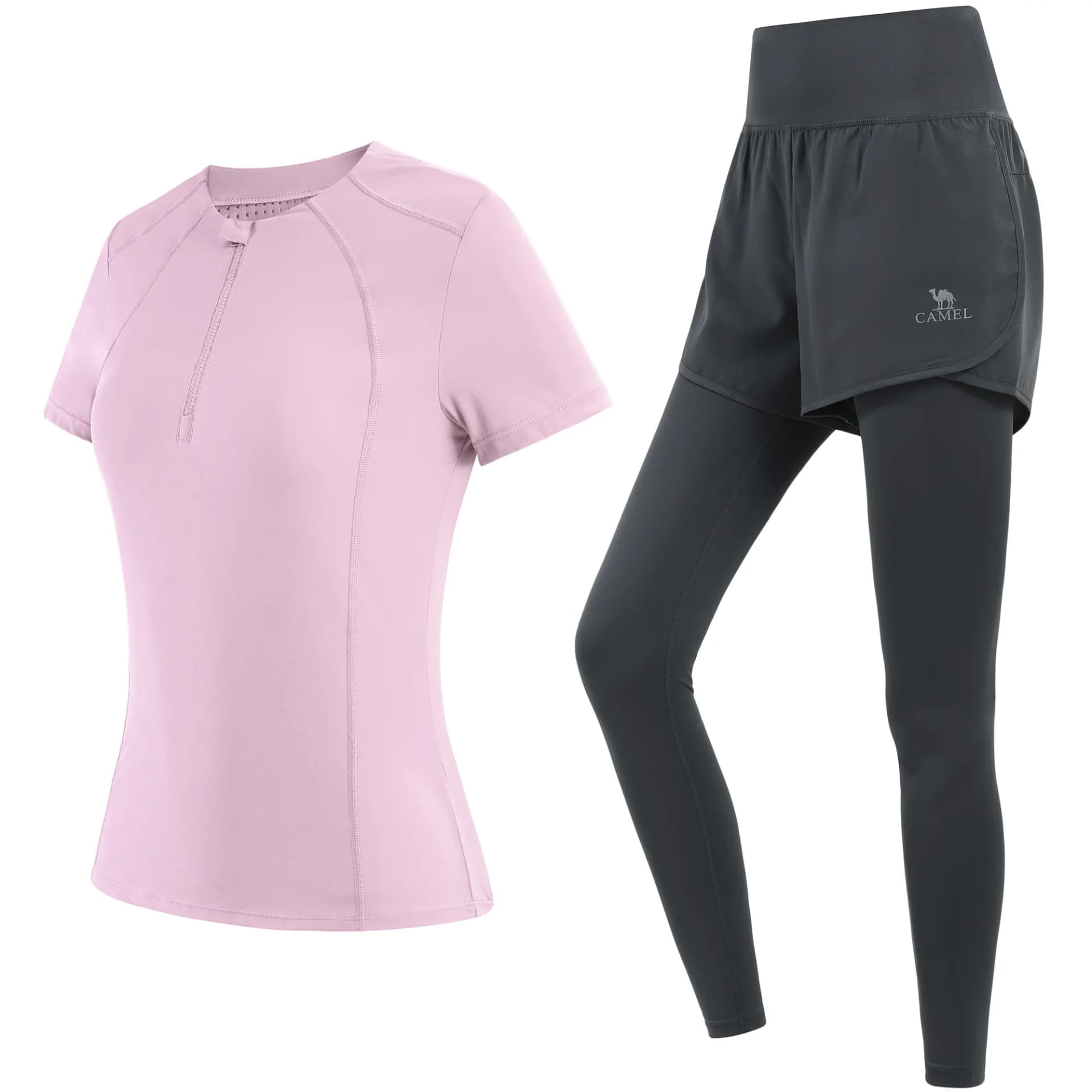 CAMEL Yoga Sets Thin Misty Purple/Misty Gray (Pants Style)