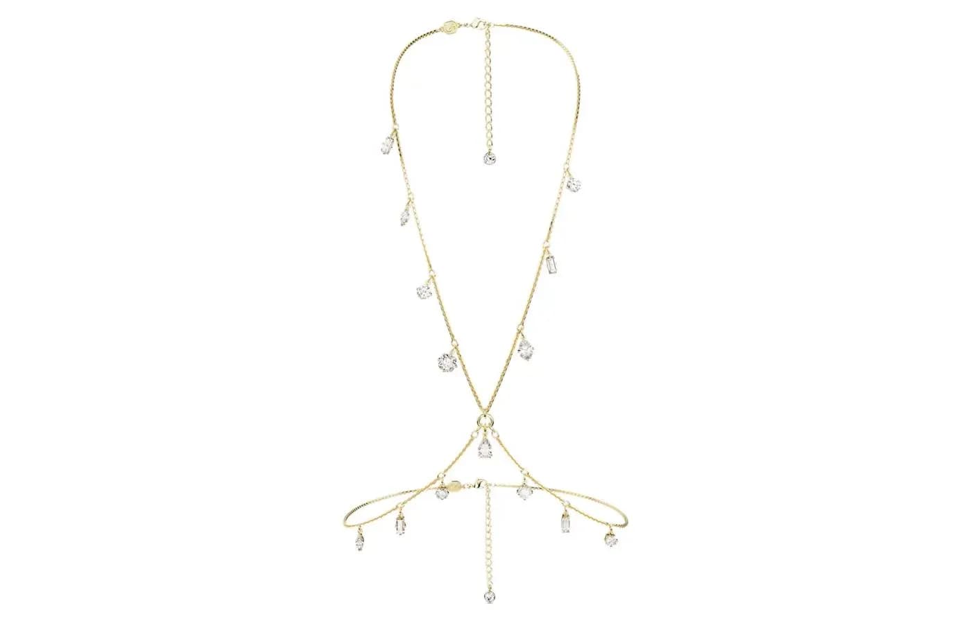 Swarovski Metal Crystal Body Chains Gold Gold