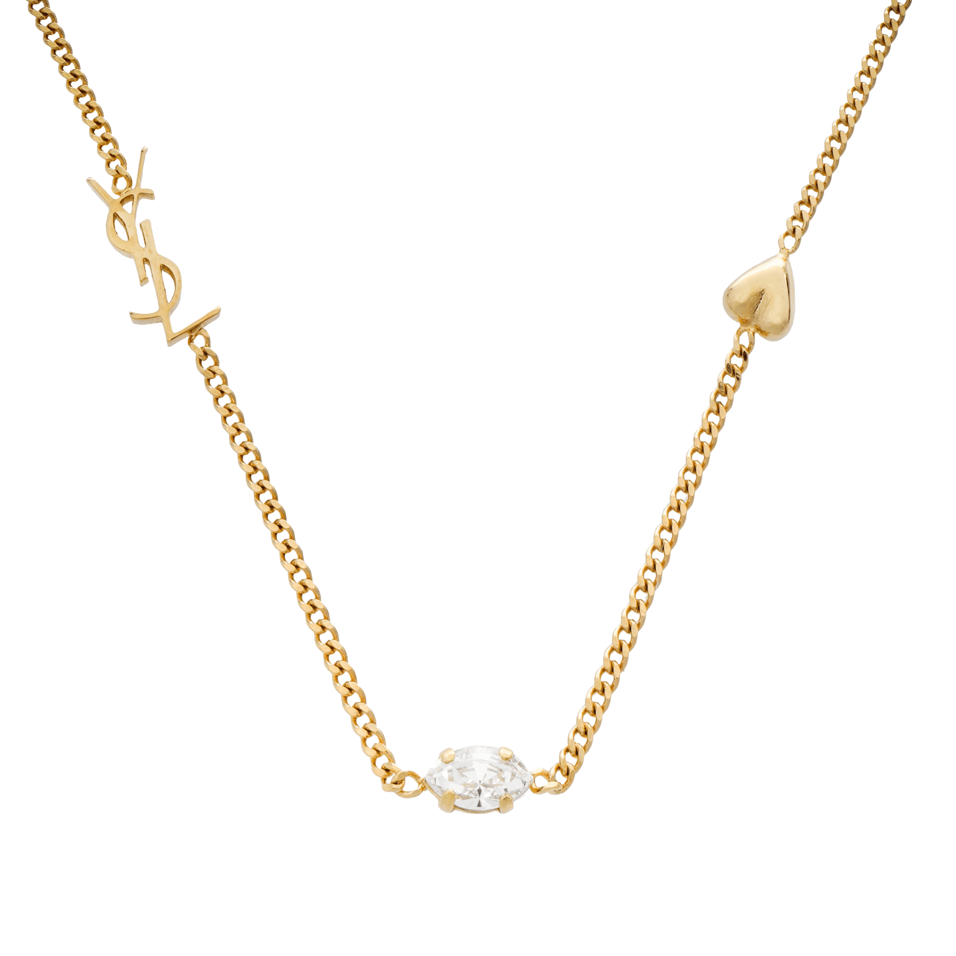 SAINT LAURENT Cassandre Heart Charm Bracelet