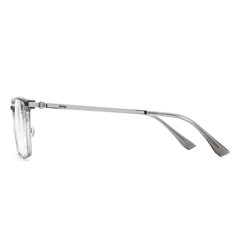 Jeep TR/Memory Plastic Β Titanium Square Eyeglass Frames Silver