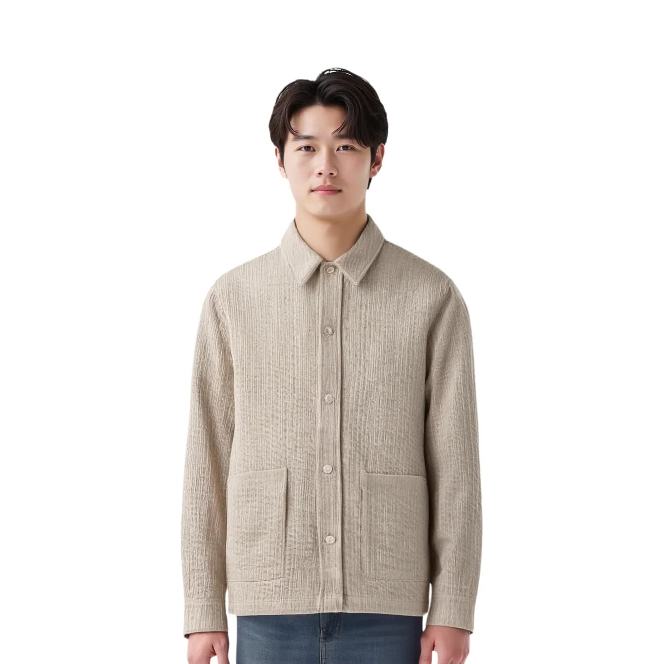 KITH Slub Boucle Boxy Collared Overshirt