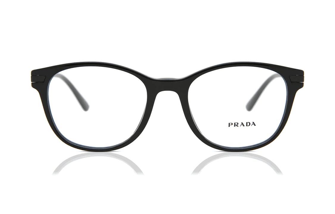 PRADA Acetate Square Eyeglass Frames Black Black