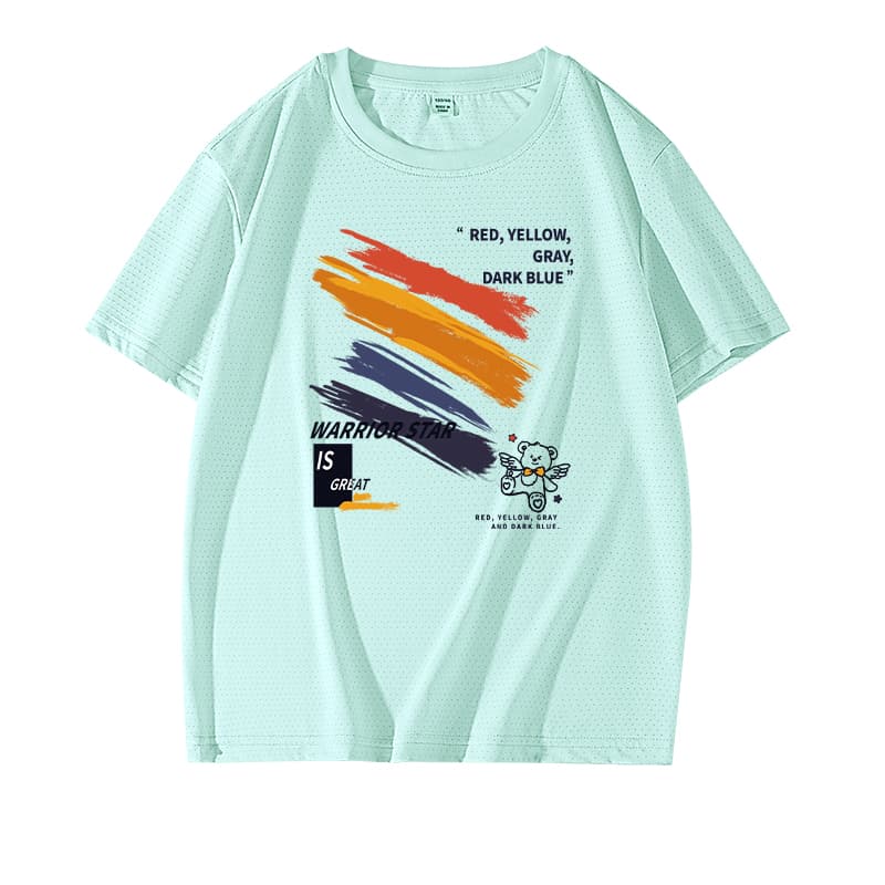 Warrior T Shirt Children Aged 3 7 Years Old Aqua green/H color block